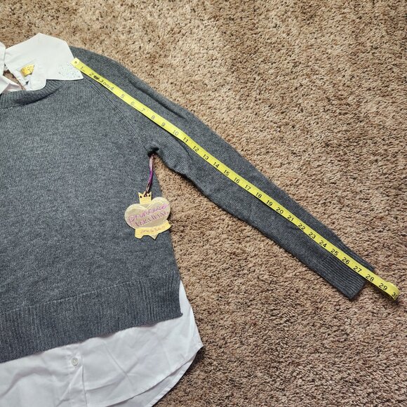 Princess Vera Wang Mock Button Sweater Blouse Top - Picture 3 of 7